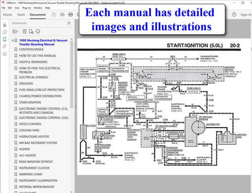 1990 Ford Mustang Electrical & Vacuum Troubleshooting Manual USB