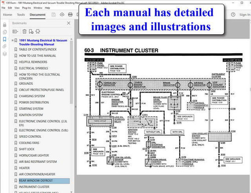 1991 Ford Mustang Electrical & Vacuum Troubleshooting Manual USB