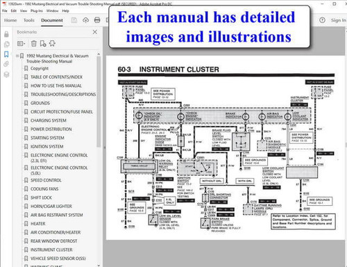1992 Ford Mustang Electrical & Vacuum Troubleshooting Manual USB