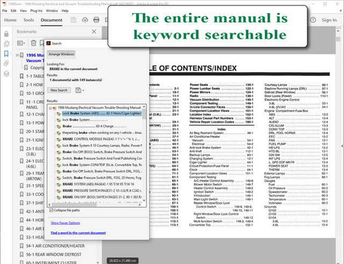 1996 Ford Mustang Electrical & Vacuum Troubleshooting Manual USB