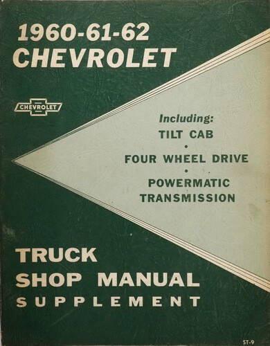 1960-61-62 Chevrolet Truck Shop Manual Supplement