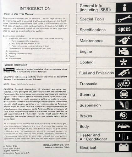 1988 Acura Legend Sedan Service Manual