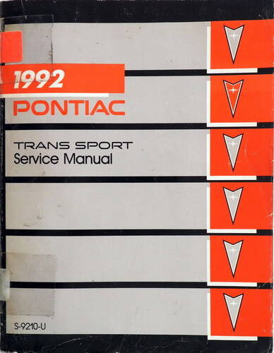 1992 Pontiac Trans Sport Service Manual
