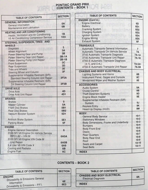 1994 Pontiac Grand Prix Service Manual