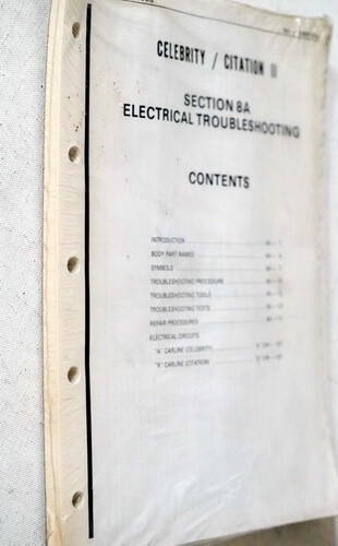 1985 Chevy Celebrity and Citation II Electrical Diagnosis and Troubleshooting Manual
