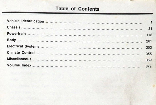 1991 Ford Lincoln Mercury FWD Car Service Specifications Book