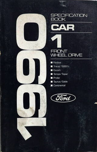 1990 Ford Lincoln Mercury FWD Car Service Specifications Book