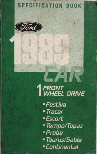 1989 Ford Lincoln Mercury FWD Car Service Specifications Book