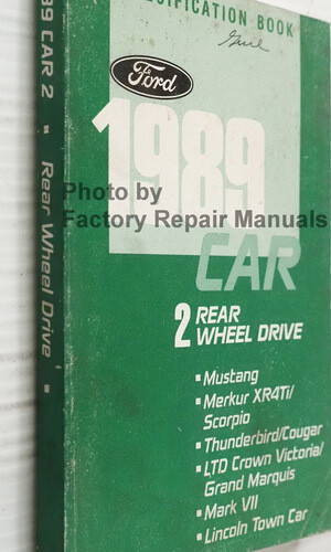 1989 Ford Lincoln Mercury RWD Car Service Specifications Book Original