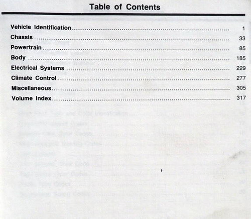 1988 Ford Lincoln Mercury Car RWD Service Specifications Book 