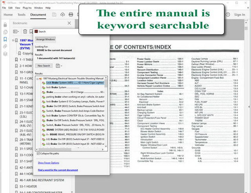 1997 Ford Mustang Electrical & Vacuum Troubleshooting Manual USB