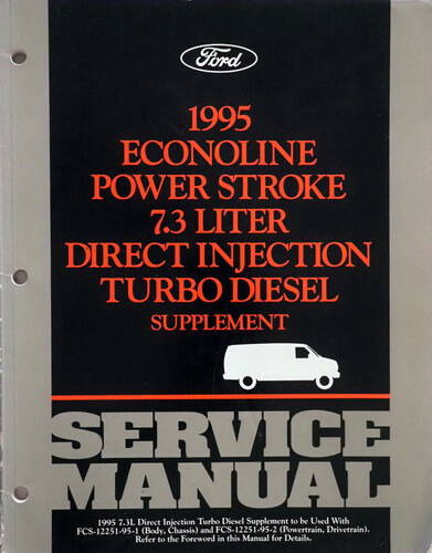 1995 Ford E350 Econoline 7.3L Power Stroke Diesel Service Manual Supplement
