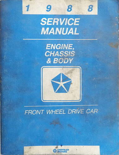 1988 Chrysler Plymouth Dodge FWD Car Service Manual