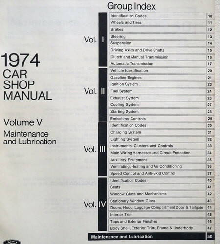 1974 Ford Car Shop Manual Volume 5
