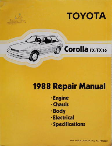 1988 Toyota Corolla FX/FX16 Repair Manual