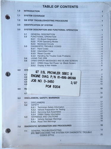 1997 Plymouth Prowler Shop Service Repair and Diagnostics Manuals