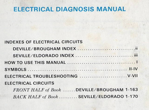 1981 Cadillac DeVille Eldorado Fleetwood Seville Electrical Troubleshooting Manual