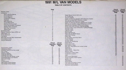 1991 Chevrolet Astro Van Electrical Diagnosis & Wiring Diagrams Manual