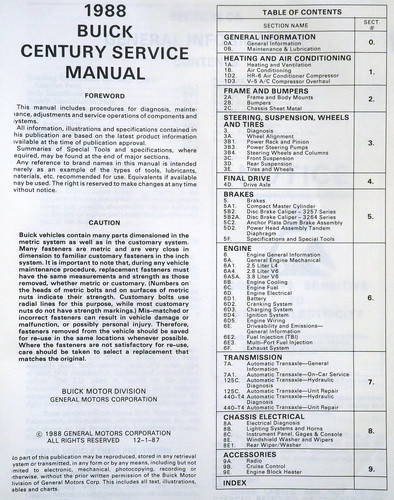 1988 Buick Century Service Manual
