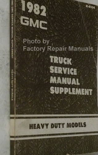 1982 GMC Astro 95 Brigadier General Shop Service Repair Manual Supplement