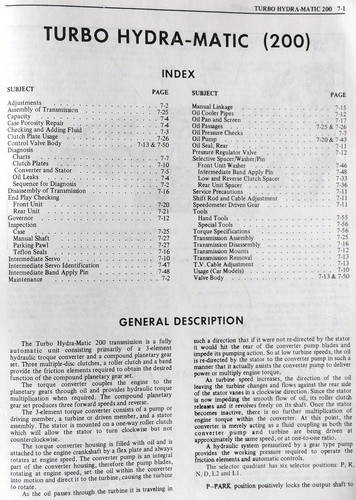 1976 Pontiac Turbo Hydra-Matic 200 Transmission Service Manual