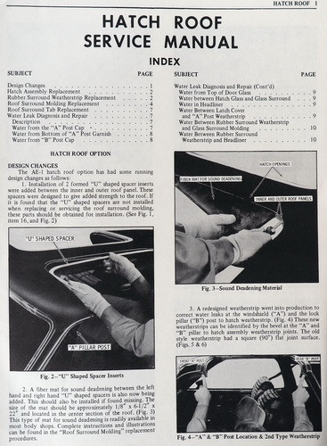 1976 Oldsmobile Hatch Roof Service Manual