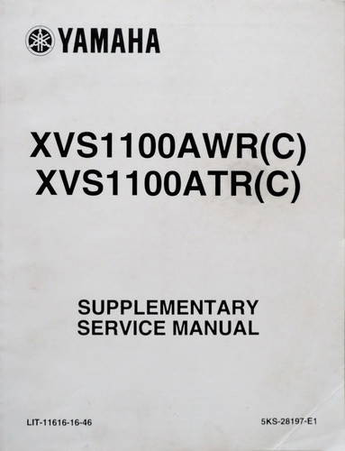 2003 Yamaha XVS1100 V Star 1100 Classic/Silverado Service Manual Supplement