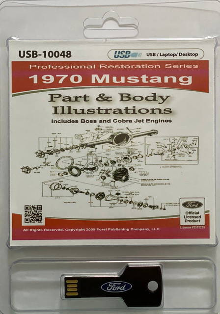 1970 Ford Mustang Part and Body Illustrations Catalog on USB