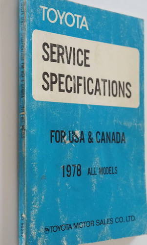 1978 Toyota All Models Service Specifications