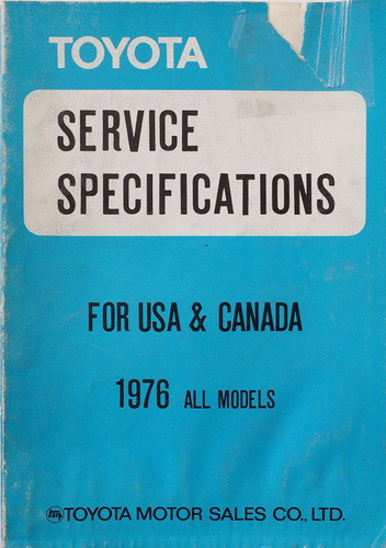 1976 Toyota All Models Service Specifications
