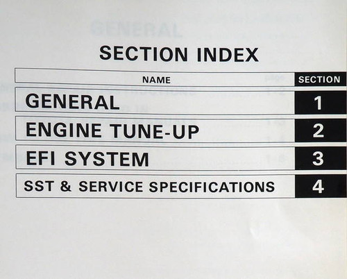 Toyota 4M-E Engine Repair Manual Supplement for EFI System\n