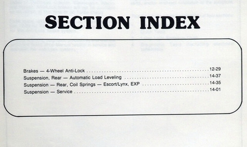 1985 Ford Anti-Lock Brakes Auto Level Suspension Shop Repair Manual Supplement