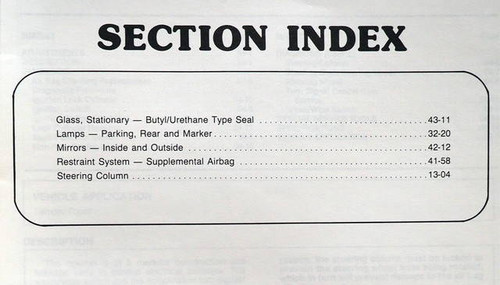 1985 Ford Shop Manual Supplement Tempo/Topaz Airbag\n