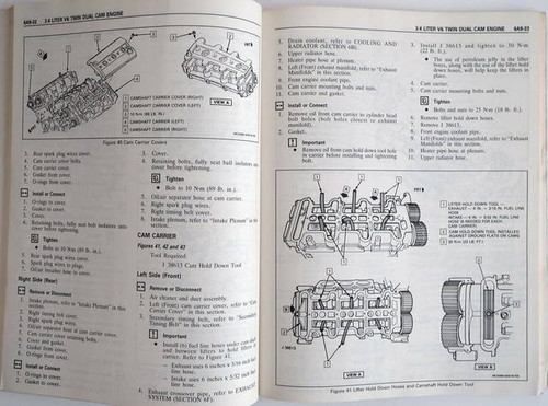 1991 GM 3.4L V6 Dual Cam Engine Service Manual Supplement 