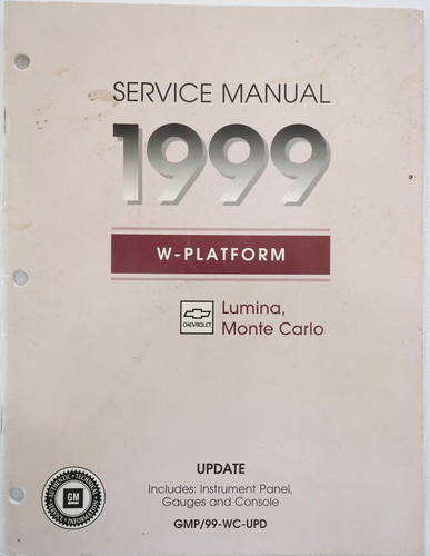 1999 Chevy Monte Carlo & Lumina Dash Shop Repair Manual Supplement