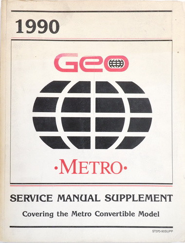 1990 Geo Metro Service Manual Convertible Supplement