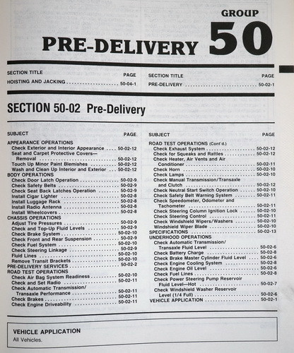 1988 Ford Lincoln Mercury Car and Truck Maintenance & Lubrication Manual