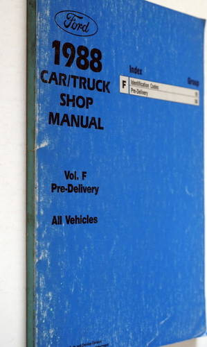1988 Ford Lincoln Mercury Car and Truck Maintenance & Lubrication Manual