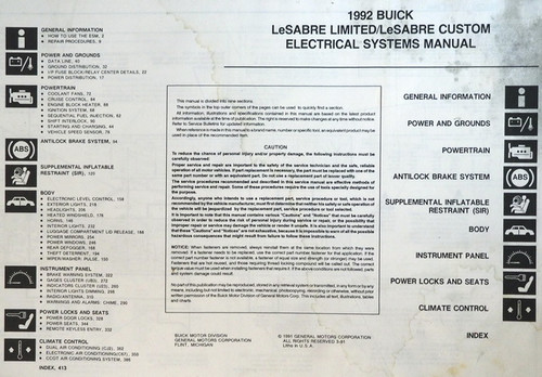 1992 Buick Le Sabre Electrical Systems Manual