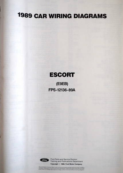 1989 Ford Escort and EXP Large Format Wiring Diagrams