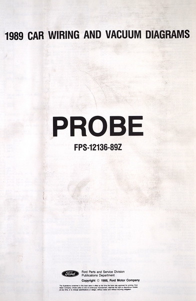 1989  Ford Probe Electrical Wiring Diagrams
