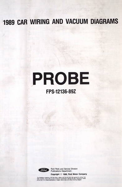 1989  Ford Probe Electrical Wiring Diagrams