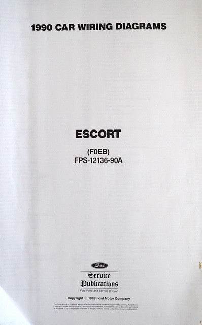 1990 Ford Escort Large Format Wiring Diagrams