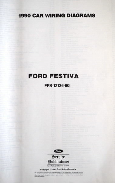 1990 Ford Festiva Large Format Electrical Wiring Diagrams