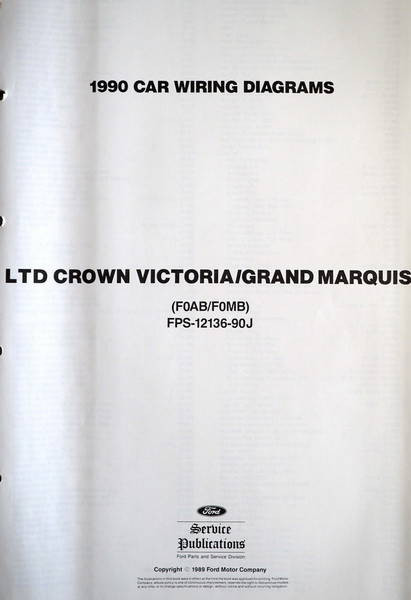 1990 Ford Crown Victoria Mercury Grand Marquis Electrical Wiring Diagrams