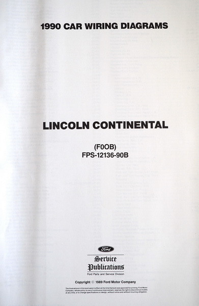 1990 Lincoln Continental Wiring Diagrams
