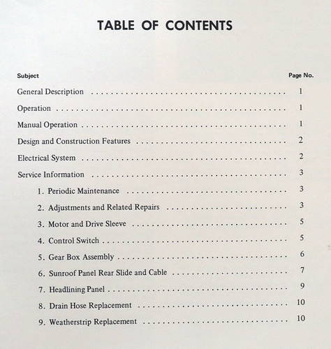 1970 Cadillac Sunroof Service Manual\n
