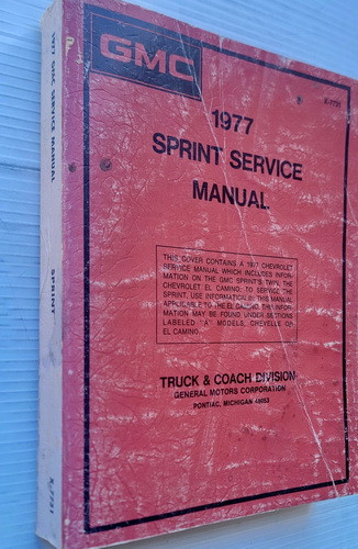 1977 GMC Sprint Service Manual