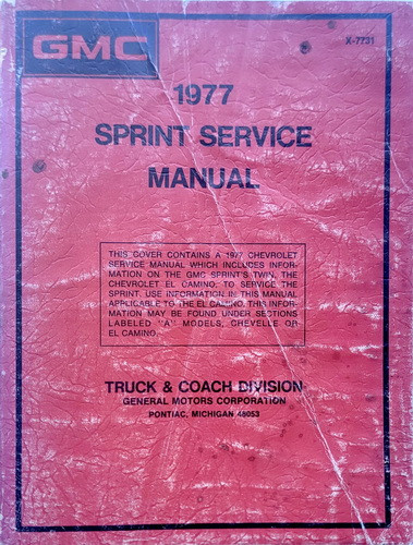 1977 GMC Sprint Service Manual