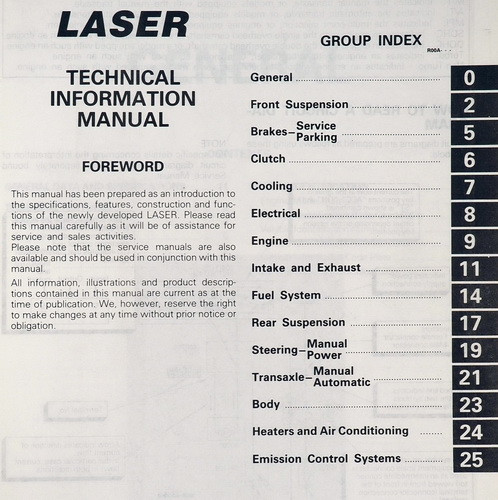 1990 Plymouth Laser Technical Information Manual
